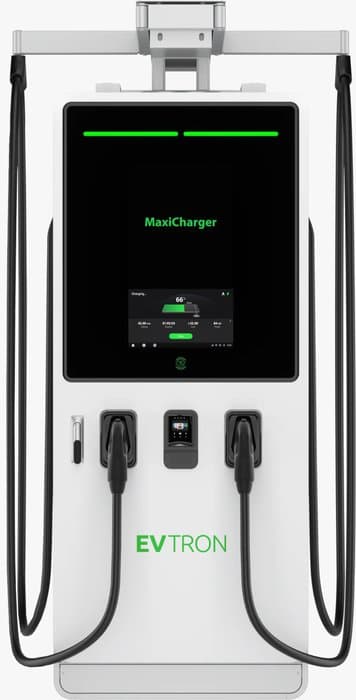 Cargador DC Autel MaxiCharger de 60 a 240 kW con marca EVTron