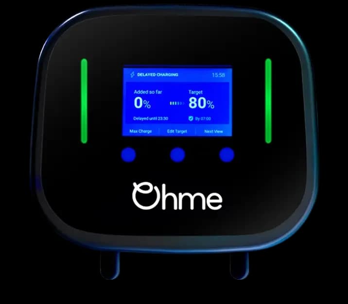 Cargador Ohme Home Pro con pantalla a color